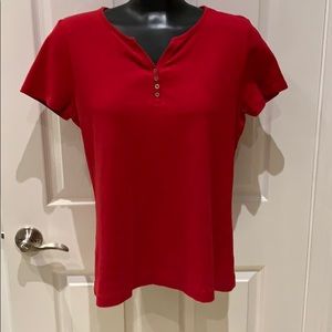 Women’s red cozy, soft t shirt